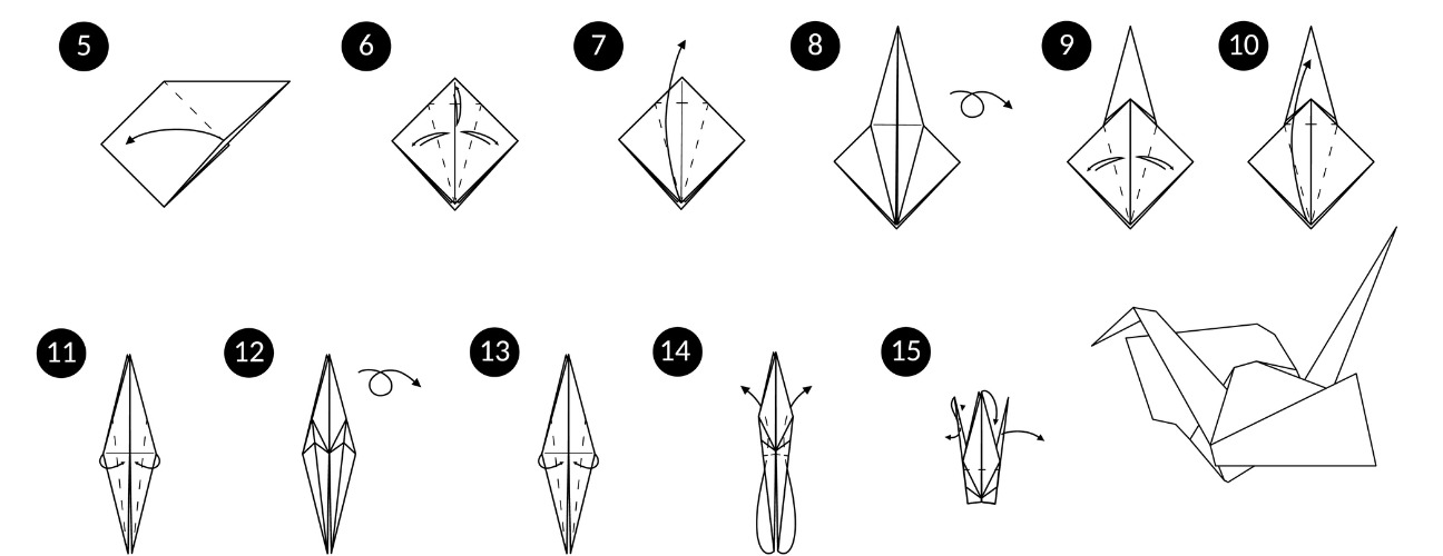 turna kuşu origami yapımı